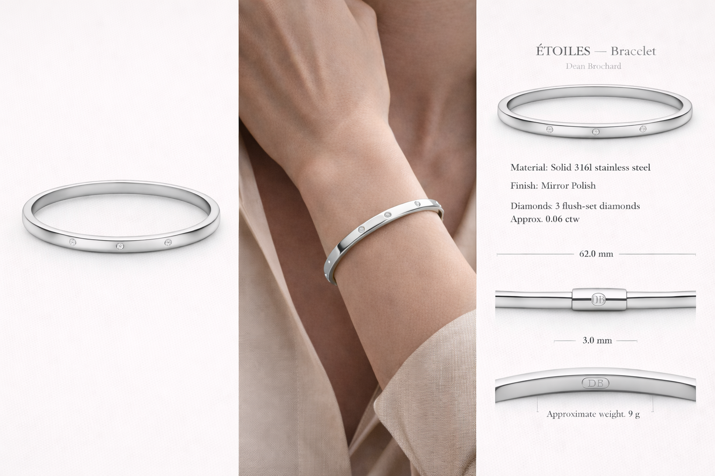 ÉTOILES Diamond Bracelet - Stainless Steel