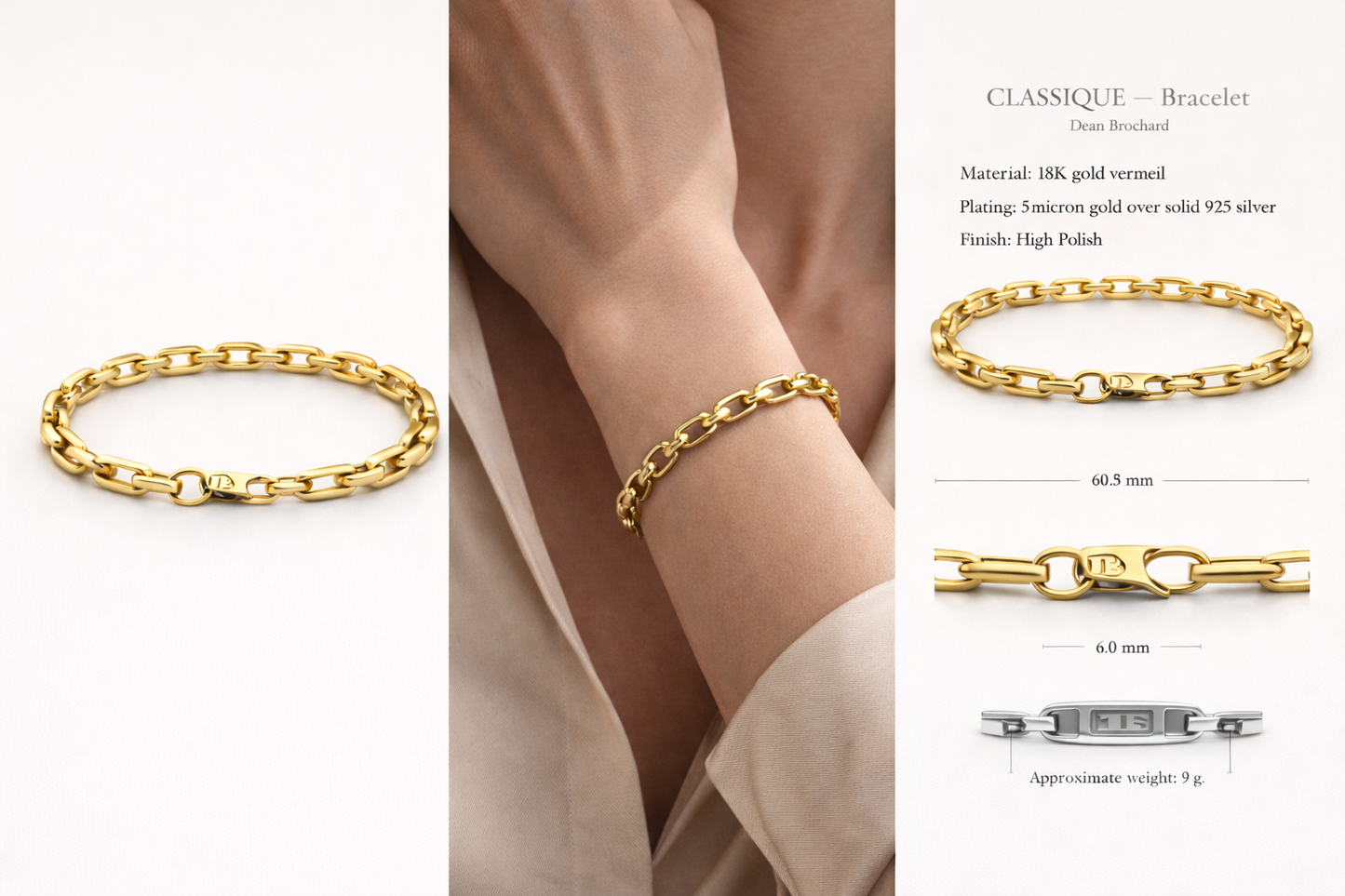 CLASSIQUE Chain Bracelet - 18K Gold Vermeil