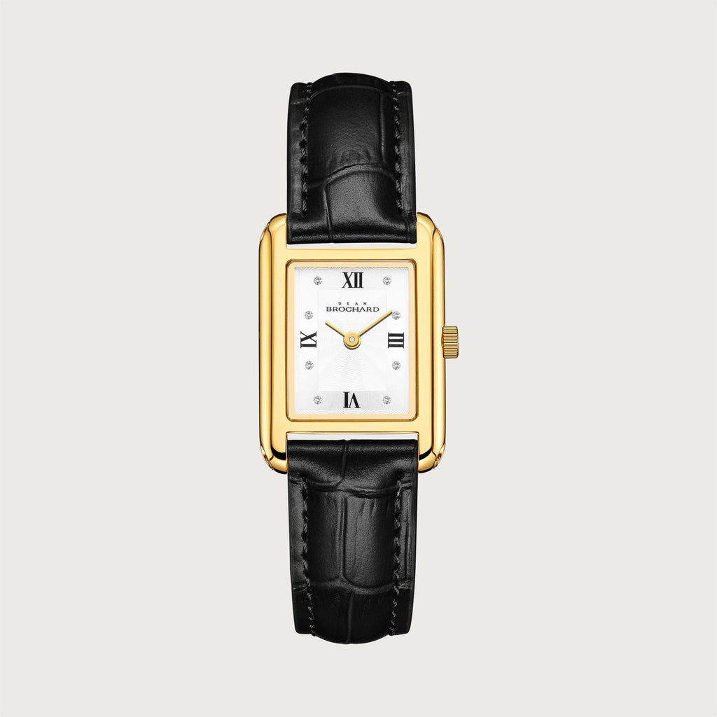 LUEUR CLASSIQUE ETOILES GOLD 23MM WITH MYSTERIEUX BLACK CROCO