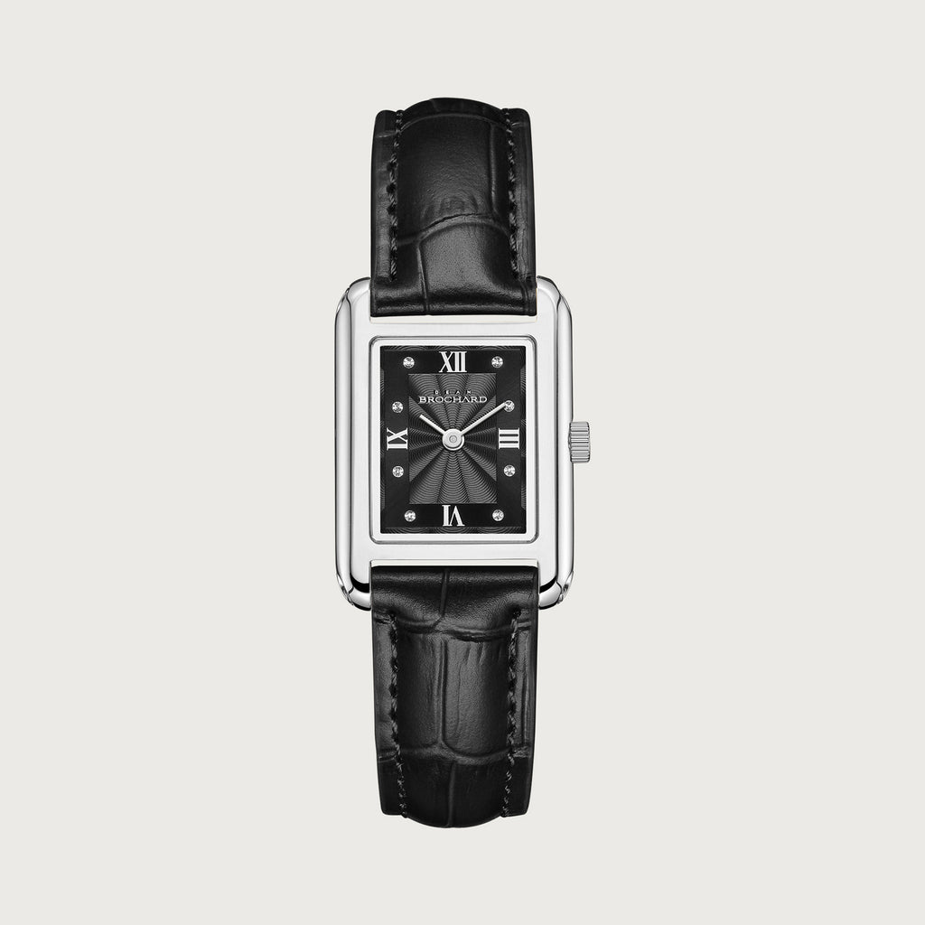 LUEUR CLASSIQUE  ETOILES SILVER 23MM WITH MYSTERIEUX BLACK CROCO