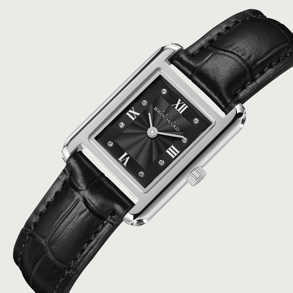 LUEUR CLASSIQUE  ETOILES SILVER 23MM WITH MYSTERIEUX BLACK CROCO