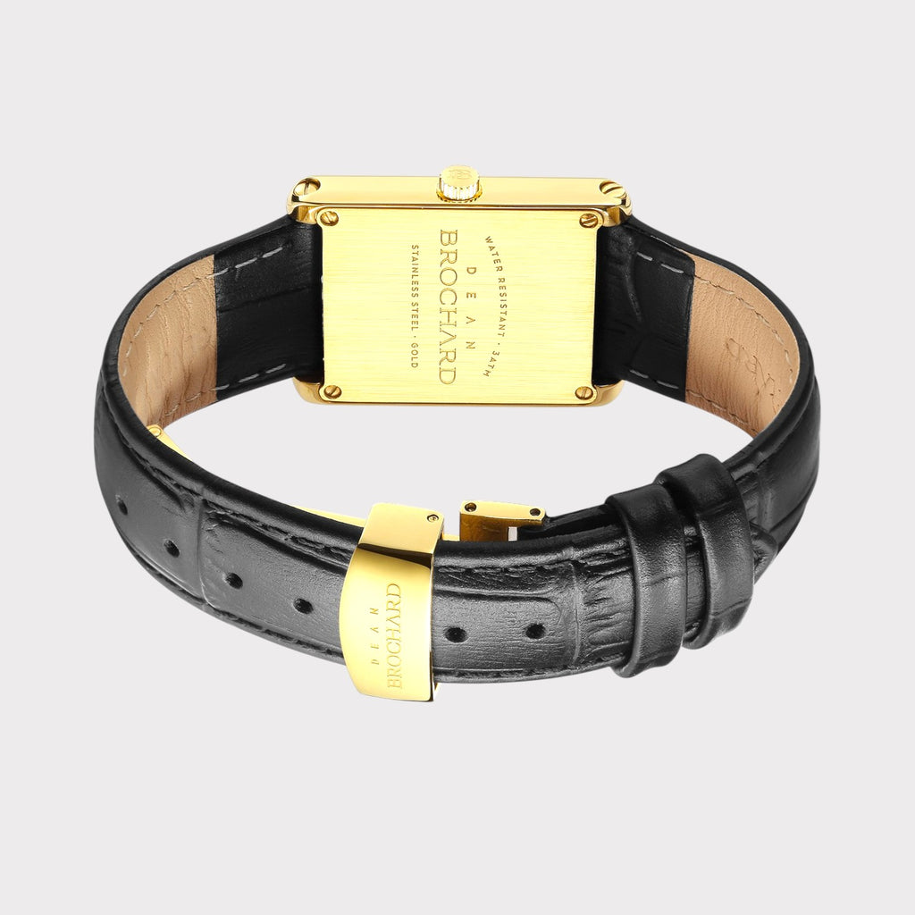 REVEUSE CLASSIQUE GOLD 26MM WITH MYSTERIEUX BLACK CROCO