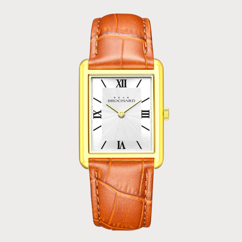 REVEUSE CLASSIQUE GOLD 23MM WITH SAVOUREUX LIGHT BROWN CROCO