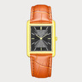 REVEUSE LEGENDE GOLD 23MM WITH SAVOUREUX LIGHT BROWN CROCO