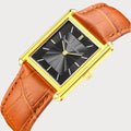 REVEUSE LEGENDE GOLD 23MM WITH SAVOUREUX LIGHT BROWN CROCO