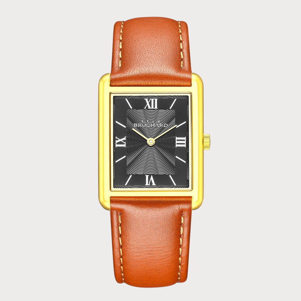 REVEUSE CLASSIQUE GOLD 23MM WITH SOPHISTIQUE LIGHT BROWN PLAIN