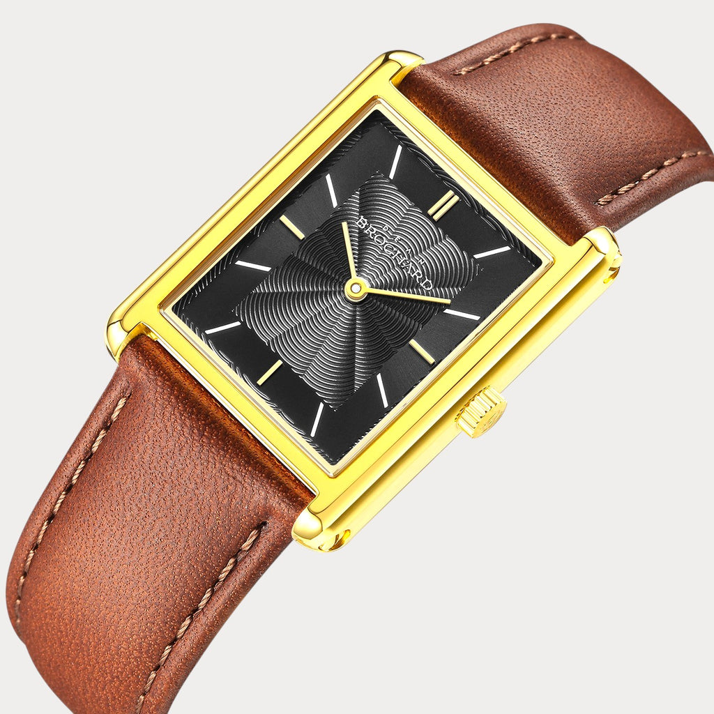 REVEUSE LEGENDE GOLD 23MM WITH IRRESISTIBLE DARK BROWN PLAIN