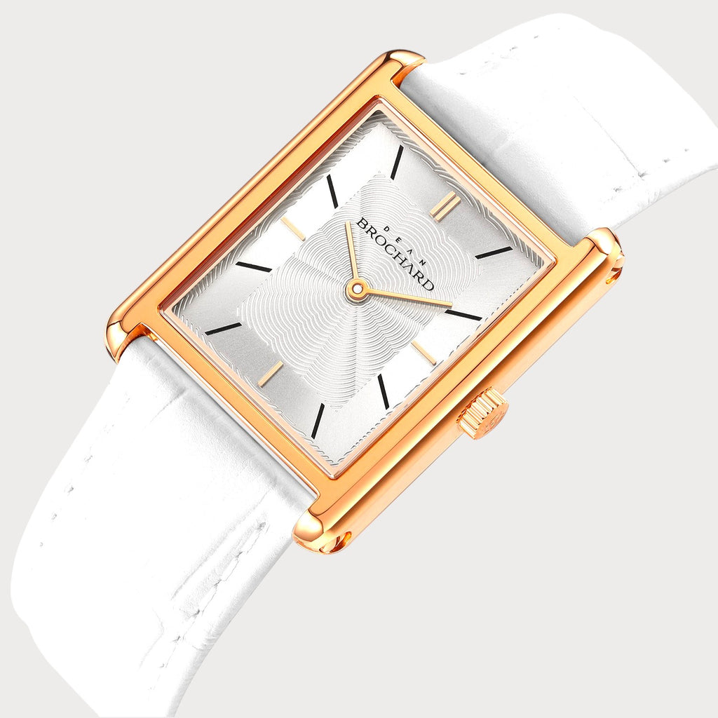 REVEUSE LEGENDE ROSE GOLD 23MM WITH ENSOLEILLE WHITE CROCO