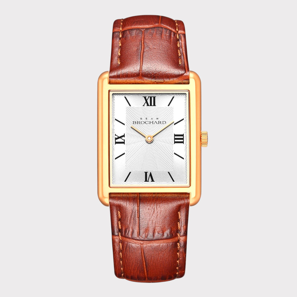 REVEUSE CLASSIQUE ROSE GOLD 26MM WITH TENTANT DARK BROWN CROCO