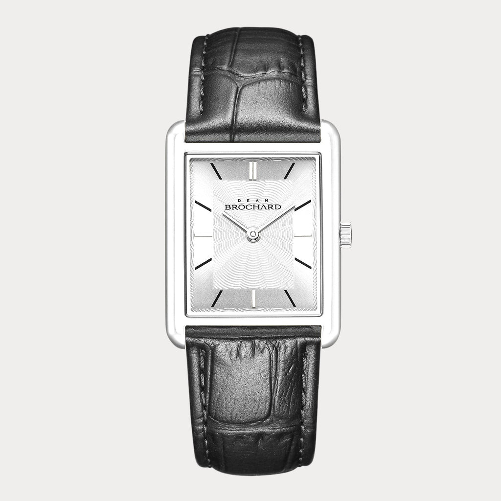 REVEUSE LEGENDE SILVER 23MM WITH MYSTERIEUX BLACK CROCO