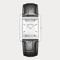 REVEUSE LEGENDE SILVER 23MM WITH MYSTERIEUX BLACK CROCO