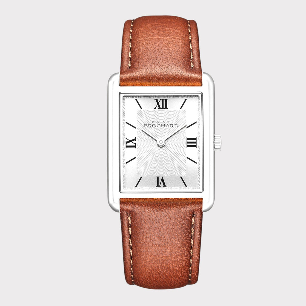 REVEUSE CLASSIQUE SILVER 26MM WITH  IRRESISTIBLE DARK BROWN PLAIN