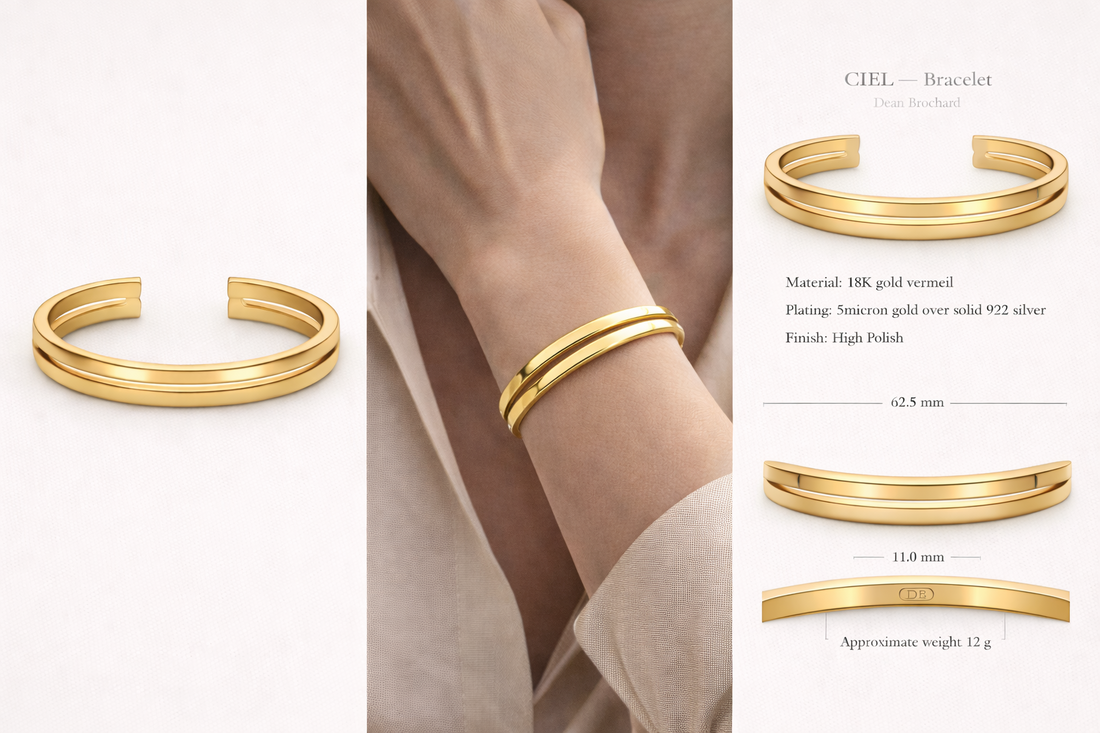 CIEL Open Cuff Bracelet - 18K Gold Vermeil