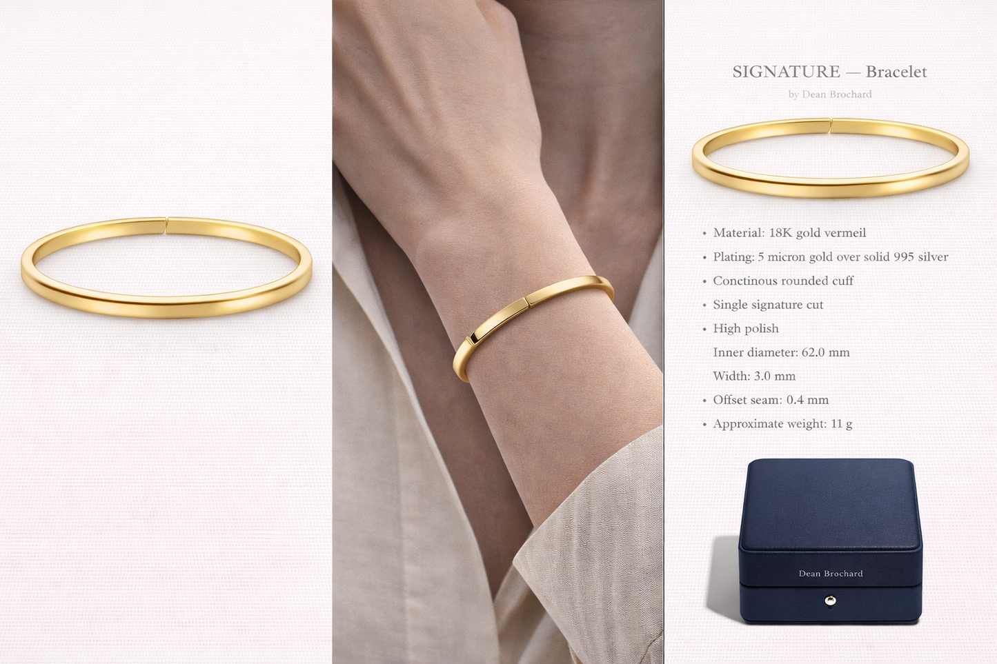 SIGNATURE Rounded Cuff - 18K Gold Vermeil