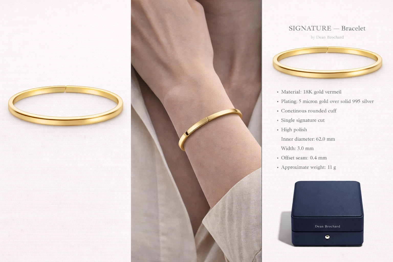 SIGNATURE Rounded Cuff - 18K Gold Vermeil